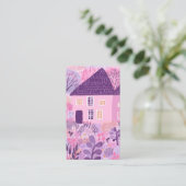 Waterverf Huis Reiniging Yardwork Tuin QR Code Visitekaartje (Staand voorkant)