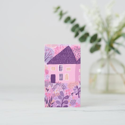 Waterverf Huis Reiniging Yardwork Tuin QR Code Visitekaartje (Staand voorkant)