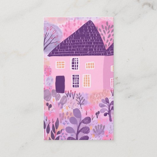 Waterverf Huis Reiniging Yardwork Tuin QR Code Visitekaartje (Voorkant)