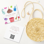 Waterverf Huis Schoonmaak Supplies QR Code Vierkante Visitekaartje