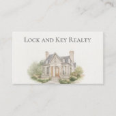 Waterverf Huis Vastgoed Agent Foto Visitekaartje (Voorkant)