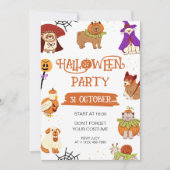 Waterverf Huisdier Kostuum Halloween Party Kaart (Voorkant)