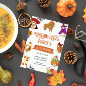 Waterverf Huisdier Kostuum Halloween Party Kaart