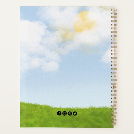 Waterverf Huisdier Zitten, Hond Wandelen, Grooming Planner (Achterkant)