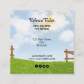 Waterverf Huisdier Zitten, Hond Wandelen, Grooming Vierkante Visitekaartje (Achterkant)