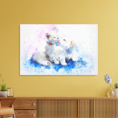 Waterverf huisdieren canvas afdruk (Insitu (Woonkamer))