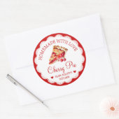 Waterverf Huisgemaakte Kersen Taart Voedsetlabel Ronde Sticker (Envelop)