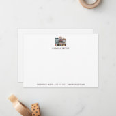 Waterverf Huishoudens Gepersonaliseerd onroerend g Notitiekaartje (Voorkant / Achterkant in situ)