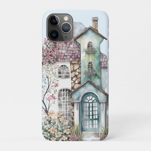 Waterverf huisje betegelde daklijsten miljoenen Case-Mate iPhone case (Achterkant)