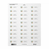 Waterverf Huisplanten Adres Etiket (Full Sheet)