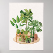Waterverf Huisplanten Muurkunst Poster (Voorkant)