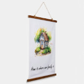 Waterverf huisportret hangend wandkleed (Gebogen)