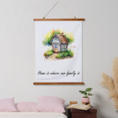 Waterverf huisportret hangend wandkleed (Slaapkamer)