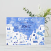 Waterverf Huizen Adreswijziging Aankondiging (Staand voorkant)