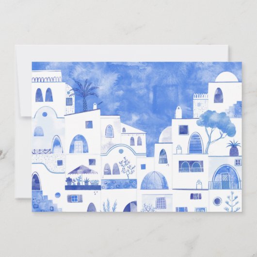 Waterverf Huizen Adreswijziging Aankondiging (Achterkant)