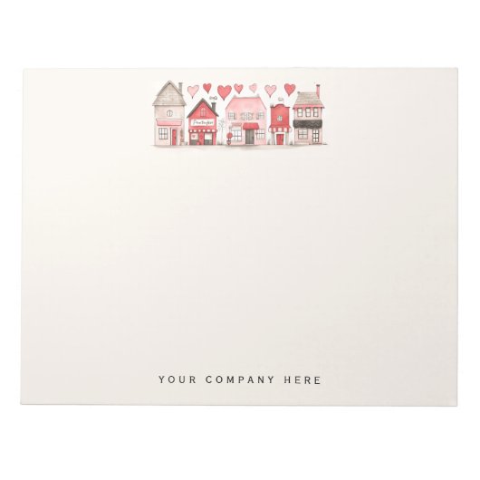 Waterverf huizen onroerend goed notitieblok (Voorkant)