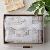 Waterverf huizen ontkoppeling tissuepapier (Geschenk)