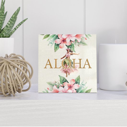 Waterverf Hula Meisje Aloha Hawaiian Keramische Te Tegeltje