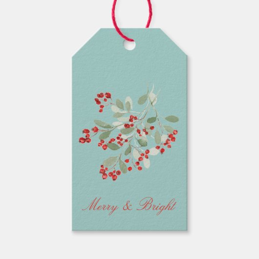 Waterverf Hulst Cadeaulabel (Voorkant)