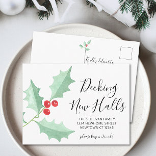 Waterverf Hulst Decking Nieuwe Halls Festive Verhu Aankondigingskaart