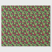 Waterverf Hulst en Bessen Cadeaupapier (Vlak)