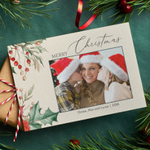 Waterverf Hulst Familie Foto Kerstmis