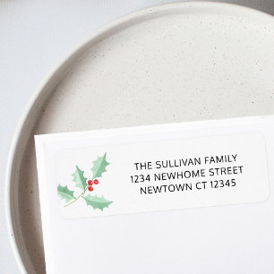 Waterverf Hulst Retouradreslabel Etiket