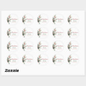 Waterverf Hulstbes Groen Ronde Sticker (Vel)