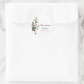 Waterverf Hulstbes Groen Ronde Sticker (Tas)