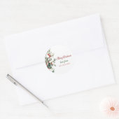 Waterverf Hulstbes Groen Ronde Sticker (Envelop)