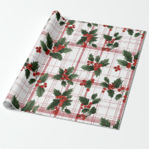 Waterverf Hulstbes Plaid Kerstmis
