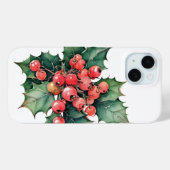  waterverf hulstbessen bladeren Case-Mate iPhone case (Achterkant (horizontaal))