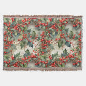  waterverf hulstbessen bladeren deken (Voorkant)