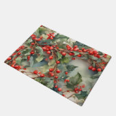 waterverf hulstbessen bladeren deurmat (Schuin)