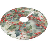 waterverf hulstbessen bladeren kerstboom rok (Gekanteld)