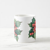  waterverf hulstbessen bladeren koffiemok (Center)