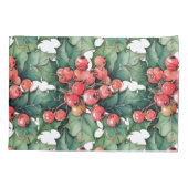  waterverf hulstbessen bladeren kussensloop (Achterkant)