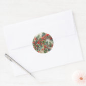  waterverf hulstbessen bladeren ronde sticker (Envelop)