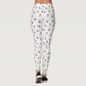 Waterverf Hulstbladeren en Rode Bessen Leggings (Achterkant)