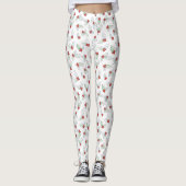 Waterverf Hulstbladeren en Rode Bessen Leggings (Voorkant)