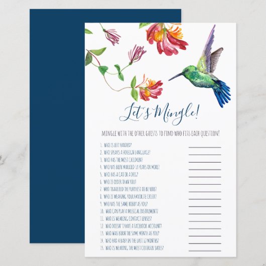 Waterverf Humminbird Let's Mingle! Game (Voorkant / Achterkant)