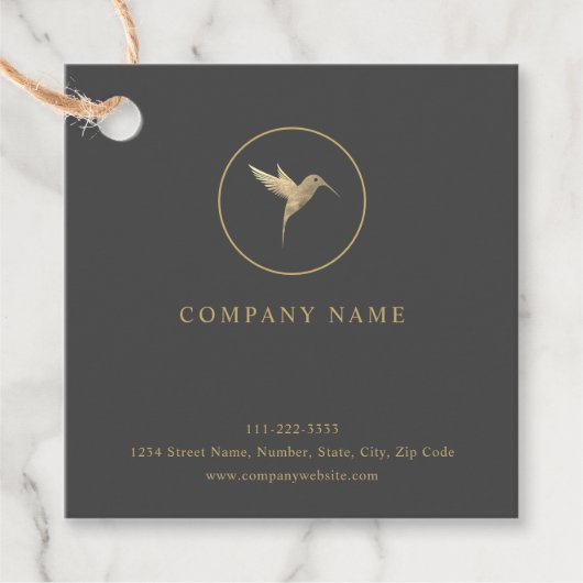 Waterverf Humming Bird Logo Bedankjes Labels (Voorkant)