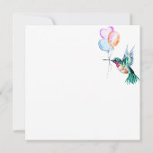 Waterverf Hummingbird and Balloons Baby shower Kaart (Achterkant)