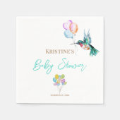 Waterverf Hummingbird and Balloons Baby shower Servet (Voorkant)