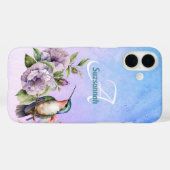 Waterverf Hummingbird and Flowers Personalized Case-Mate iPhone Case (Achterkant (horizontaal))