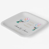Waterverf Hummingbird Ballon Birthday Papieren Bordje (Gebogen)