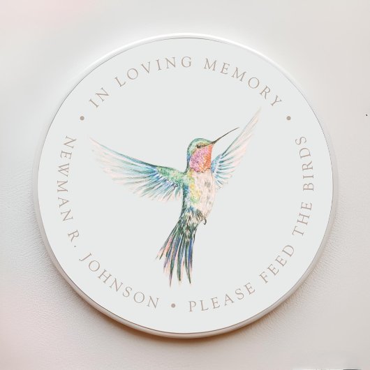 Waterverf Hummingbird begrafenismonument Ronde Sticker