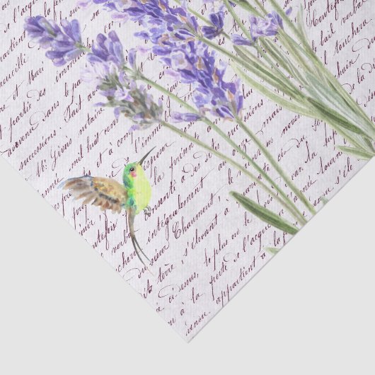 Waterverf Hummingbird Bird Decoupage Lavender Tissuepapier (Detail)