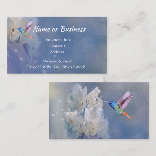 Waterverf Hummingbird Bird, Natuur, wilde dieren Visitekaartje (Voorkant / Achterkant)