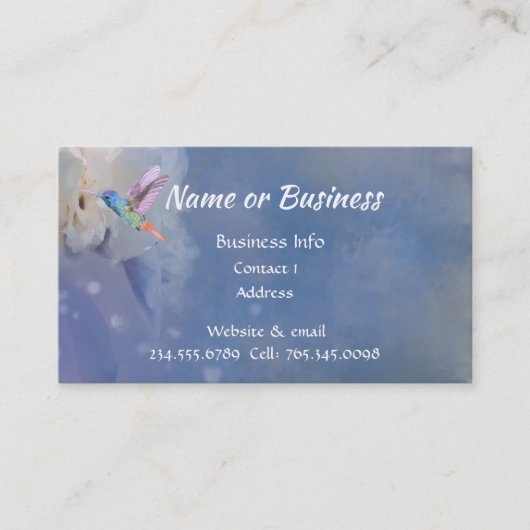 Waterverf Hummingbird Bird, Natuur, wilde dieren Visitekaartje (Voorkant)